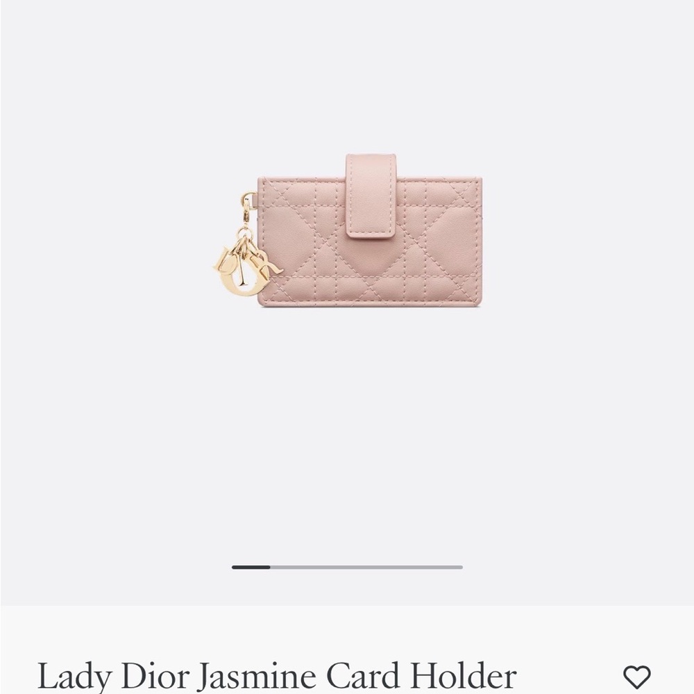 Dior Blush Pink Card Holder with Gold Charms